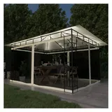 vidaXL Pavillon 4 x 3 m inkl. Moskitonetz Creme/Beige