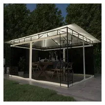 vidaXL Pavillon 4 x 3 m inkl. Moskitonetz Creme/Beige