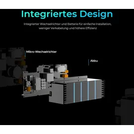 sunshare Glory All-in-One 800W Balkonkraftwerk mit Speicher kWh und Halterung für Gittelbalkon