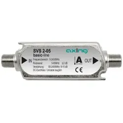 Axing SVS2-05 Breitband-Leitungsverstärker, 8-15 dB, 85-2200 MHz, 7 dB Entzerrung SVS00205 SVS 2-05