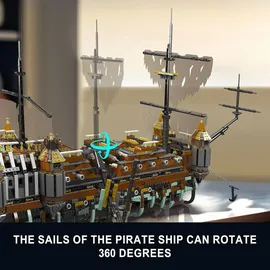 Coil Spielbauklötze, Bausteinset, Bauklötze, Baukasten, Model: 13188, Piratenschiff, MOC Silent Mary Segelboot-Modellbausatz, 4147 St.