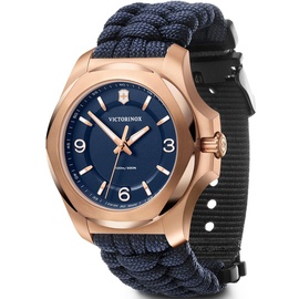 Victorinox I.N.O.X. V 37mm Damenuhr, 241955 Roségold-Blau