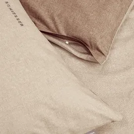 SCHIESSER Doubleface Renforcé sand/taupe 155 x 220 cm + 80 x 80 cm