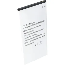 AccuCell Akku passend für ZTE Blade V9, Li-Polymer, 3,7V, 3400mAh, 12,6Wh