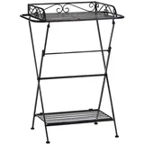 Beliani Gartentisch, Schwarz, Metall, Quadratisch, 53x73x35 cm, Gartenmöbel, Gartentische, Gartentische