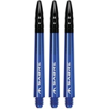 Mission Darts Sabre Shafts | Robuste Polycarbonat-Schäfte mit schwarzer Aluminium-Oberseite | 10 Sets mit 3 Schäften | Blau | Medium (S1542)