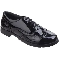 Hush Puppies Mädchen Leder-Schnürschuhe Eadie Jnr im Budapester-Stil FS5564 (30,5 EU) (Schwarz) - Schwarz - 30,5