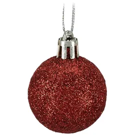 Relaxdays Weihnachtskugeln im 50er Set, glitzernde, matte & glänzende Christbaumkugeln, Kunststoff, ∅ 3, 4 & 6 cm, rot