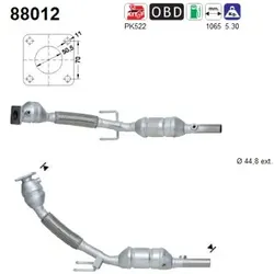 AS Katalysator 88012  für SKODA 6Q0254500X