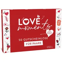 LIFEBOARD Love Moments Losbox für Paare - 50 Gutscheine - Liebe, Spaß und Spiel für Pärchen - Geschenk für Sie und Ihn - Geschenkidee Freund - Jahrestag - Hochzeitstag - Frauen - Männer