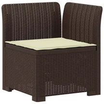 vidaXL 1-Sitzer Garten-Sofa mit Kissen Rattan-Look PP Braun