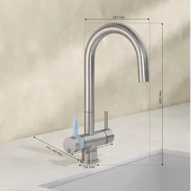 Brita 3-Wege-Küchenarmatur Edelstahl Silber