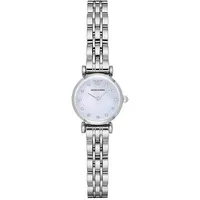 Emporio Armani Uhr für Damen , Zweizeigeruhrwerk, 22mm Silbernes Edelstahlgehäuse mit Edelstahlarmband, AR1961
