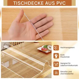 Woltu Tischdecke Rechteckig 90 x 140 cm Transparent