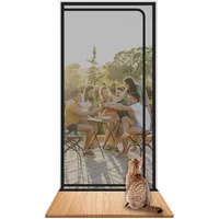 SHRRL katzengitter balkontür 100cmx220cm, Verdickte Katzenschutzgitter fliegengitter Wohnzimmer, Schlafzimmer, Küche, Terrasse, Hund Katze Kratzfester Gittertür mit Reißverschluss