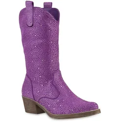 Damen Cowboystiefel in Lila