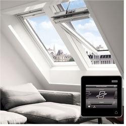 VELUX INTEGRA Dachfenster GGL 206630 Solarfenster Holz/Kiefer weiß lackiert ENERGIE PLUS Fenster, 66x118 cm (FK06)