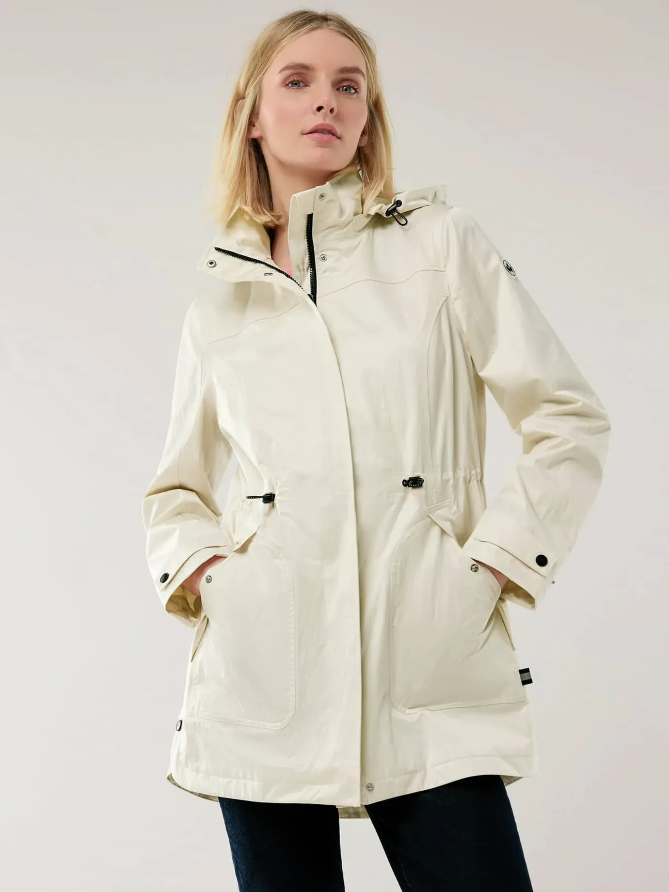 Walbusch Damen Aquastop Parka Crinkle 2.0 Beige