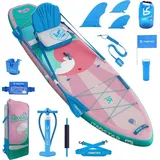 LuxusKollektion Aufblasbares Stand Up Paddle Board SUP Borad Pink/Yellow