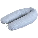 LOOLAY Schwangerschaftskissen - Stillkissen 170 cm - Seitenschläferkissen 100% Baumwolle - mit Abnehmbarem Bezug - Ergonomisches Schwanger Kissen für Schlafen (Pünktchen Grau)