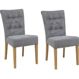 Polsterstuhl HOME AFFAIRE "Queen", blau (blaugrau, natur), B:46cm H:93cm T:64cm, Polyester, Stühle, Polsterstuhl, Esszimmerstuhl mit Knopfheftung, 2er, 4er oder 6er-Set