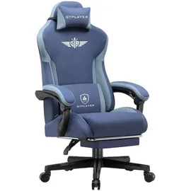 GTPLAYER Gaming Stuhl Stoff Blau