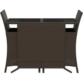 vidaXL 3-tlg. Bistro-Set mit Kissen Braun Poly Rattan