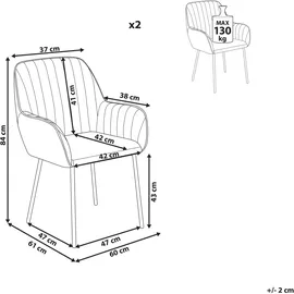 Beliani Esszimmerstuhl 2er Set WELLSTON