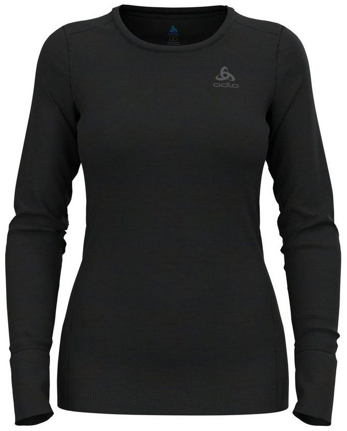 Odlo T-Shirt Damen Funktionsshirt NATURAL MERINO 200 (1-tlg) schwarz XL