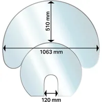 ADURO Glasbodenplatte transparent 106,3 x 51 cm
