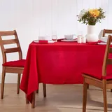 Homescapes Tischdecke 100% Baumwolle 137 x 178 cm Rot