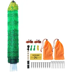 VEVOR Elektrozaunnetz, 1,21 x 51,2 m, PE-Netzzaun-Set mit Pfosten und Doppelspitzen, praktisches tragbares Netz für Hühner, Enten, Gänse, Kaninchen, für den Einsatz in Hinterhöfen, auf Bauernhöfen