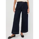 bonprix Weite Jeans Loose Fit Passform, High Waist, mit Bundfalten blau 44