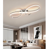 Hsyyz LED Deckenleuchte Dimmbar für Esstisch, Wohnzimmer, Schlafzimmer, Küche, Büro - Metall Designleuchte mit Fernbedienung (Gold, L60cm/45W)