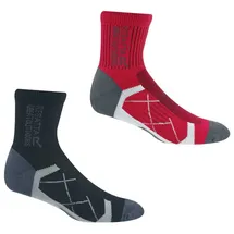 Regatta Aktive Outdoor Socken 2 Paare Schwarz/Pink 39-42