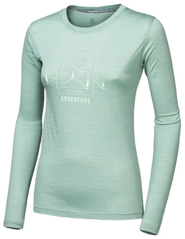 Damen-Funktionsshirt Sensor Merino Air Say Yes langärmelig Größe: L /  grün