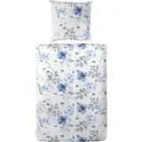 Primera Flowerful Biber blau/hellblau/grau 135 x 200 cm + 80 x 80 cm