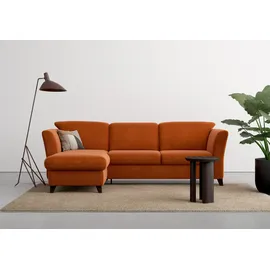Home Affaire Ecksofa HOME AFFAIRE "Trelleborg L-Form", rosa (kupfer), B:249cm H:86cm T:162cm, 95% Polyester, 5% Polyamid, Sofas, Ecksofa, wahlweise mit Bettfunktion und Bettkasten, inkl. Federkern-Polsterung
