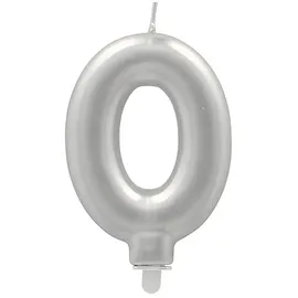 Papstar Zahlenkerze mit Halter 7 cm 12 St. Silber