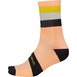 Endura Bandwidth Streifensocken neon peach L-XL