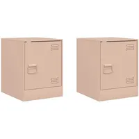 VidaXL Nachttische 2 Stk. Rosa 34,5x39x44 cm Stahl