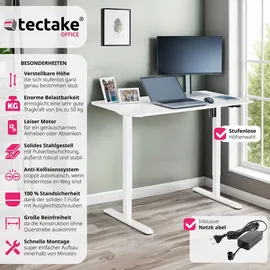 Tectake tectake® Elektrisch höhenverstellbarer Schreibtisch Skadi