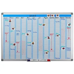 Relaxdays Whiteboard Planer Weiß