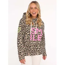 Zwillingsherz Alissa LEO Sweatshirt mit SMILE Print beige LXL