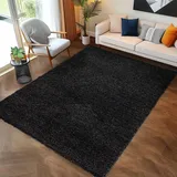 Carpettex Hochflor Teppich Wohnzimmer 120x170 cm Anthrazit - Flauschiger Teppich Extra Weich und Pflegeleicht - Shaggy Teppich Modern Einfarbig Design - Teppich für Schlafzimmer, Esszimmer und Küche