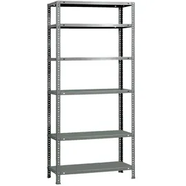 Simon Rack Lagerregal Stahl 200x90x30 grau 6 Fachböden
