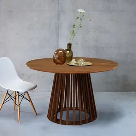 sweeek Esstisch Ø 120 cm nussbaumfarben