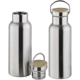 APS 2-er Set Trinkflaschen Edelstahl, 750ml mit Schraubverschluss