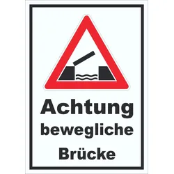 Schild Achtung bewegliche Brücke A1 (594x841mm)