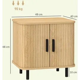 Homcom Nachtschrank 48 x 40 x 48 cm Eiche beige